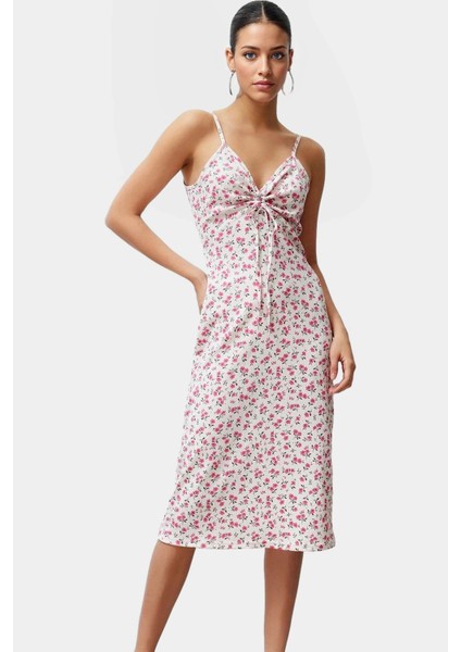 Rahat ve Şık Bürümcük Dokuma Örme Elbise Polyester Karışımlı Midi Boy A Line Premium Kalite