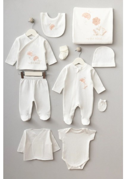 Sevimli Uğur Böceği Desenli 10 Parça Hastane Çıkışı Seti (Yenidoğan)