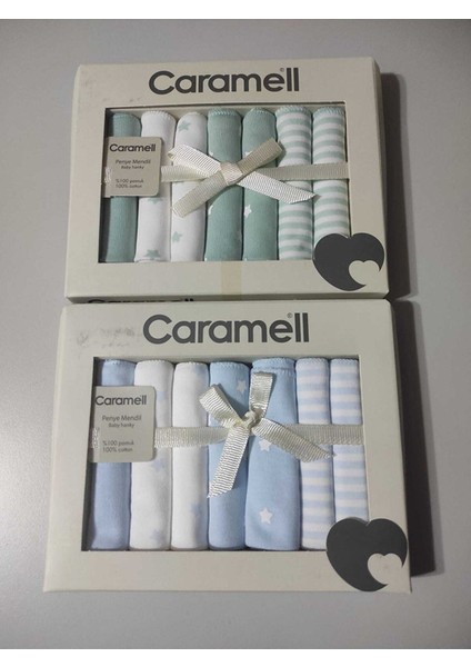 7'li Bebek Mendili Pamuklu 2 Adet Mavi ve Yeşil Renklerde Pratik Kullanım Sunar