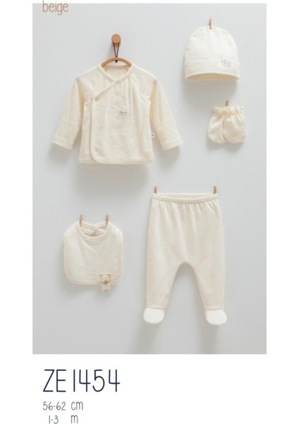 Ayı Desenli 5'li Hastane Çıkışı Zıbın Seti (Yenidoğan) 2025