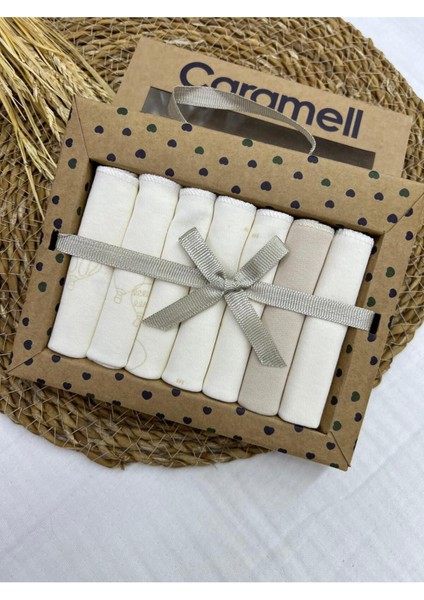 Uçan Balon Desenli Bebek Ağız Mendili 7'li Organik Pamuk Zararlı Kimyasallar İçermez