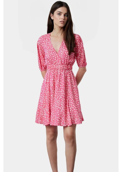 Viskoz Mini Elbise Çiçek Desenli Skater Kalıp Rahat Yazlık Seçkin Malzeme Şık Görünüm fiyatları