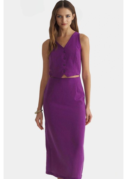 A Kesim Kolsuz Midi Elbise Dokuma Kumaş Yazlık Şık Modern Stil Görünüm modelleri