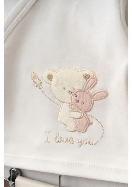 Sarılan Ayıcık Desenli 10 Parça Kutulu Yenidoğan Hastane Çıkışı Zıbın Seti modelleri