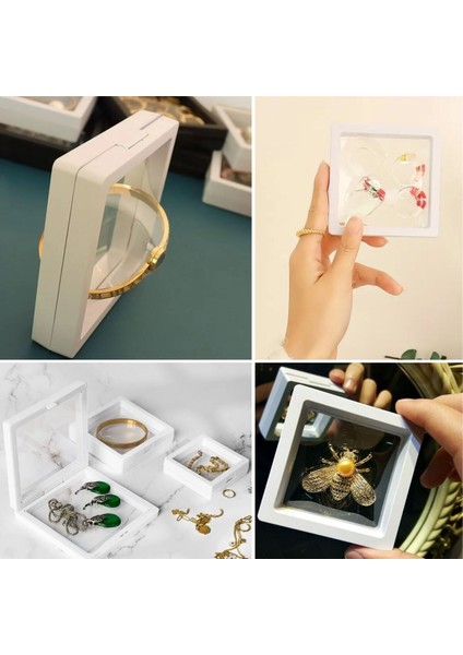 Omb Store 9x9 cm Standlı 3D Takı Ziynet Hatıra Koleksiyon Saklama Kutusu Şeffaf Film Çerçevesi fiyatları