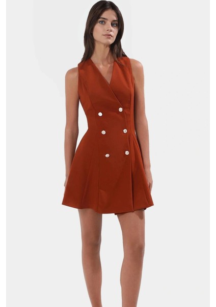 Kolsuz Finike Dokuma Mini Elbise 88% Polyester 12% Elastan Trend Tasarım modelleri