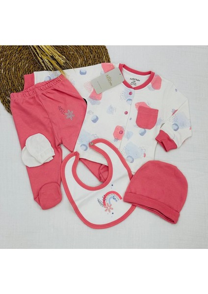 Desenli 5 Parça Kutulu (Yenidoğan) Hastane Çıkışı Zıbın Seti fiyatları