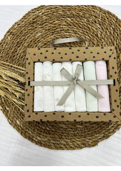 Kuzu Desenli Penye Bebek Ağız Mendili 7'li modelleri