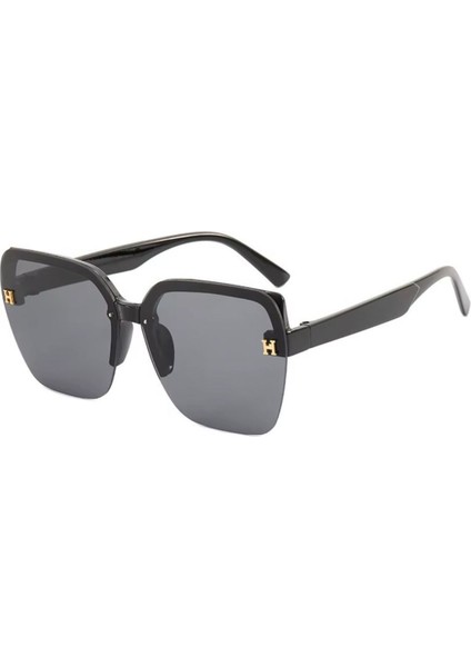 Kosira Siyah Vintage & Retro Unisex Çerçevesiz Güneş Gözlüğü