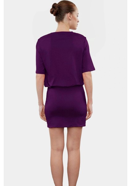 Pamuklu Elastanlı Mini Elbise Kısa Kollu Bodycon Kesim Uzun Ömürlü Dayanıklı Malzeme fiyatları