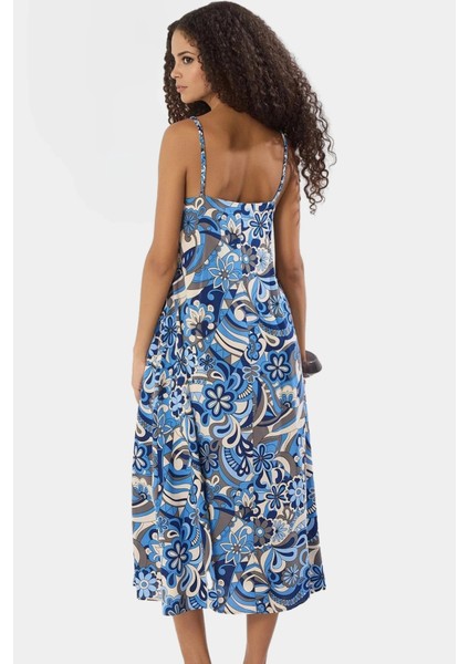 Şık Viskoz Midi Elbise Geometrik Desen Düz Kesim Günlük Yazlık Profesyonel Görünüm Yüksek Kalite fiyatları