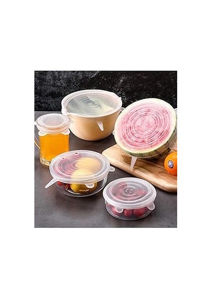 Tazeliği Koruyan Silikon Strech Kapaklar 6'lı