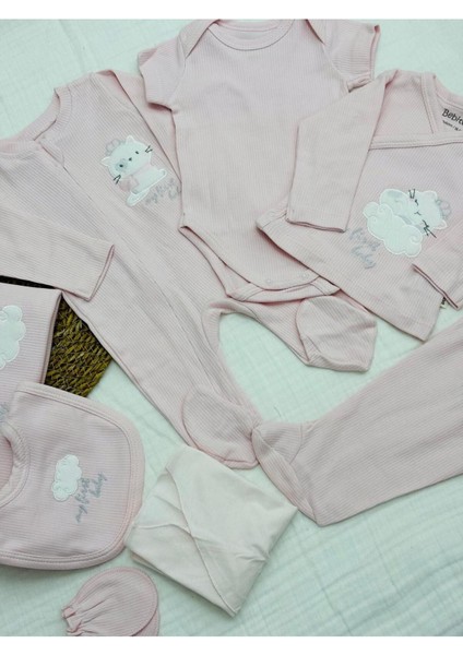 Taçlı Kedi Desenli 10 Parça Kutulu Yenidoğan Hastane Çıkışı Zıbın Seti indirimleri