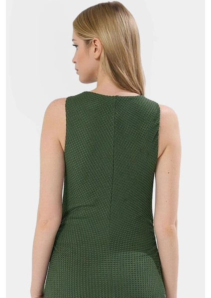 Renk Düz Desenli Astarlı Örme Midi Elbise Günlük Casual Stil Rahat Kullanım