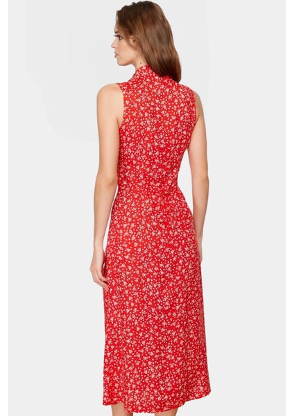 Kolsuz Midi Boy Gömlek Elbise Dokuma Viskoz Kumaş Rahat Yazlık Çiçekli Yüksek Kalite fırsatları