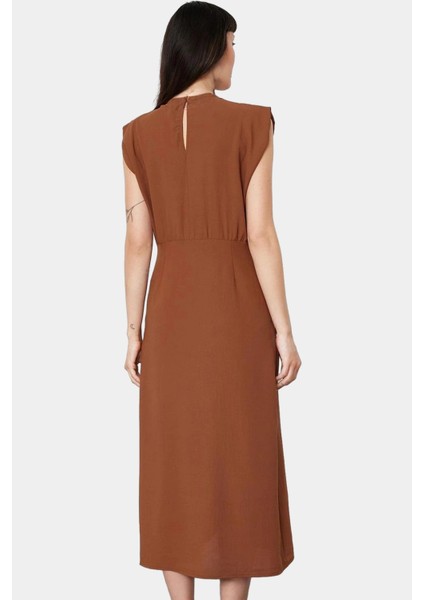 Yazlık Kadın Elbise Rahat Şık A Kesim Midi Model Polyester Kumaş Mükemmel Uyum Yüksek Kalite modelleri