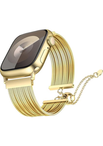 Apple Watch - Se/1/2/3 Serisi 38MM Bileğinde Zarafet Dansı! Ince Metal Hasır Örgü, Mıknatıslı Kordon