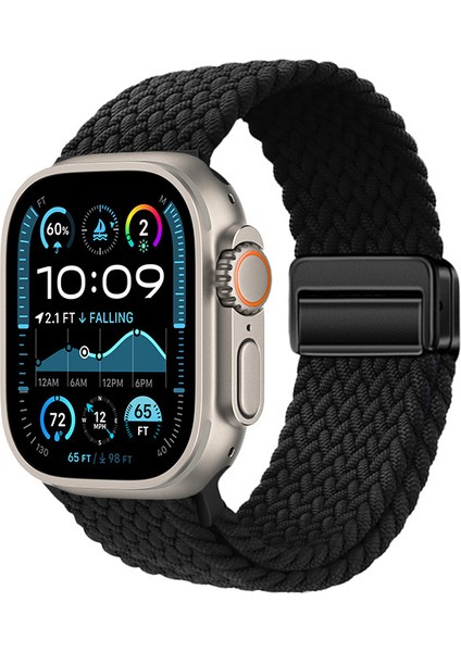Apple Watch 1/2/3 Serisi 42MM Için Ipeksi Dokunuş Saat Kordonu Hasır Örgülü Şık ve Sportif Kordon