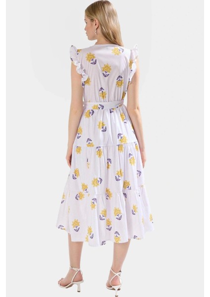 Rahat Terrycotton Kumaş Midi Elbise Kolsuz Kruvaze Yaka Günlük Kullanım Uzun Ömürlü modelleri