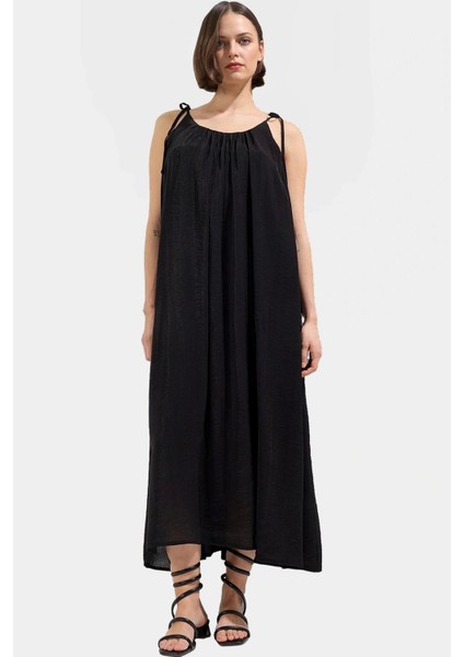 Polyester Maxi Elbise Cool & Comfort Giy Çık Koleksiyon Yazlık Şık Görünüm Günlük Kullanım Için