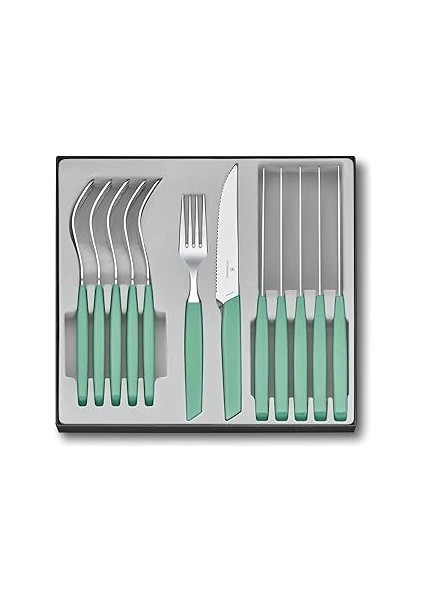 Swiss Modern Çatal Takımı, 12 Parça, Keskin Biftek/pizza Bıçağı, Sofra Çatalı, Yeş