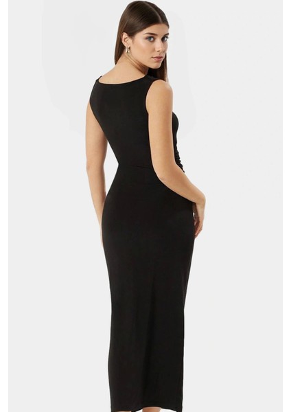 Şık Maxi Elbise Bodycon Kolsuz Örme Kumaş Günlük Kullanım Özenle Seçilmiş fiyatları
