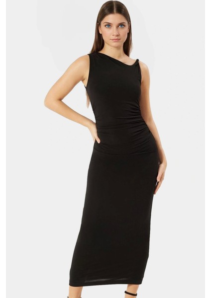 Şık Maxi Elbise Bodycon Kolsuz Örme Kumaş Günlük Kullanım Özenle Seçilmiş modelleri
