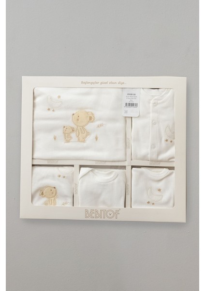 Sevimli Ay ve Tavşanlar Desenli 10 Parça Kutulu Yenidoğan Hastane Çıkışı Zıbın Seti indirimleri