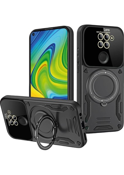 Xiaomi Redmi Note 9 Joy Lens Standlı Kapak - Siyah Bstmy