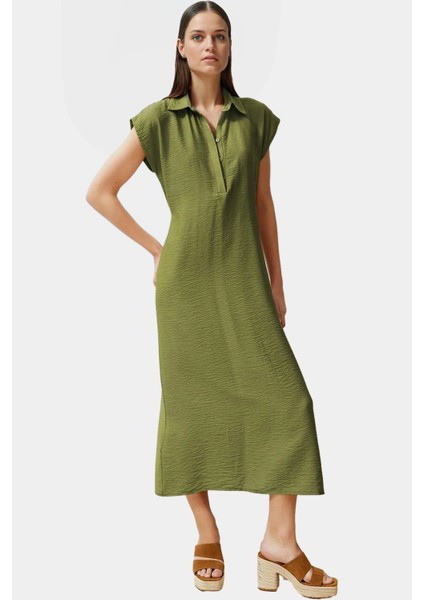 Dokuma Viskoz Maxi Elbise Rahat Şık Günlük Kullanım Konforlu Kesim Için fiyatları