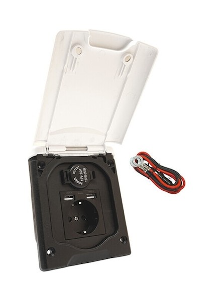 Obus Karavan Babarvy Kapaklı Karavan 220V, Usb, Çakmaklık Çıkışı Priz