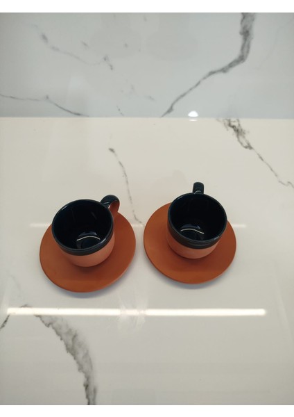 Toprak Yeşil Içi Sırlı 2'li Kahve Fincan Takımı modelleri