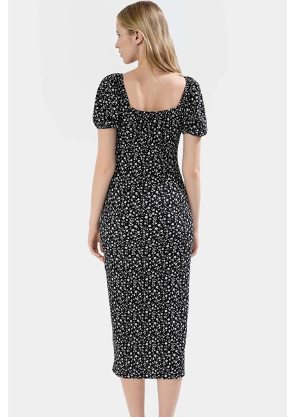 Çiçek Desenli Bodycon Midi Elbise Rahat ve Şık Günlük Stil Kullanım Için Özenle Seçilmiş fiyatları