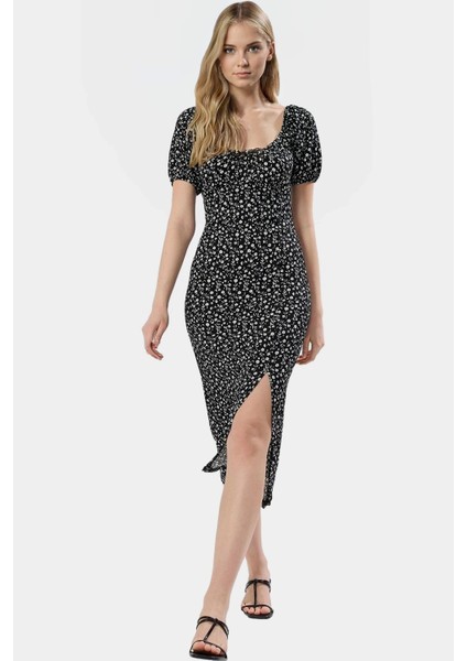 Çiçek Desenli Bodycon Midi Elbise Rahat ve Şık Günlük Stil Kullanım Için Özenle Seçilmiş modelleri