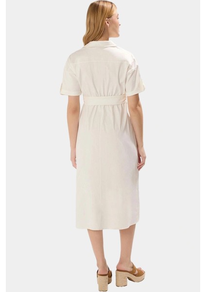 Yazlık Midi Elbise Rahat A Kesim Dokuma Kumaş Casual Stil Modern Dayanıklı Malzeme fiyatları