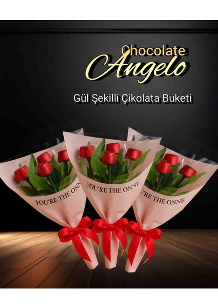 Gül Şekilli Beşli Çikolata Buketi fırsatları