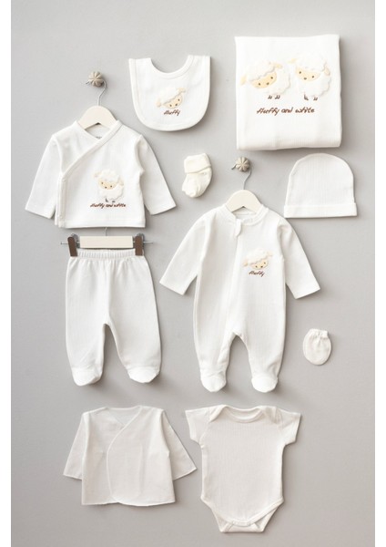 Kuzulu 10 Parça Kutulu (Yenidoğan) Hastane Çıkışı Zıbın Seti