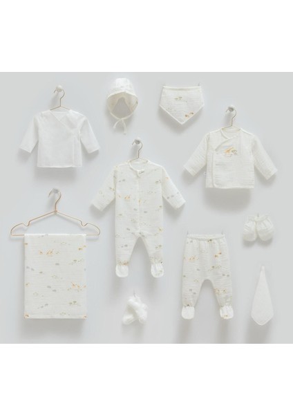 Müslin Safari 10'lu Set (Yazlık) Hastane Çıkışı Zıbın Seti modelleri