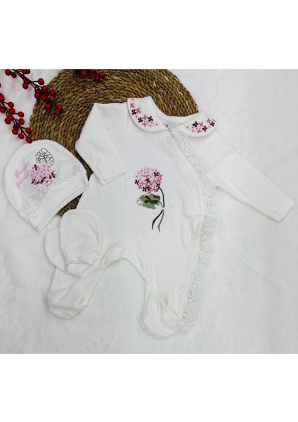 Kanaviçe Nakışlı Bebe Tulum