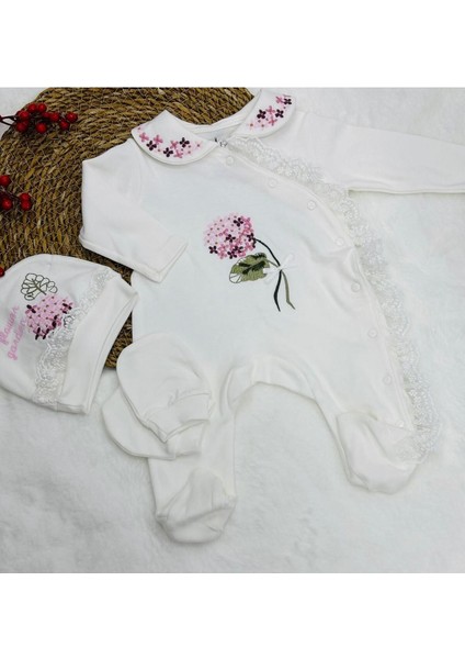 Kanaviçe Nakışlı Bebe Tulum