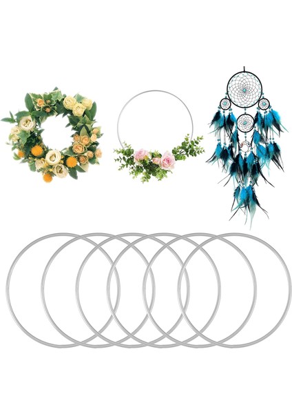 Hobby Craft | 10 Adet | 38 cm | 3,7 mm | Galvaniz Metal Makrome Halka | Duvar Süsü, Abajur