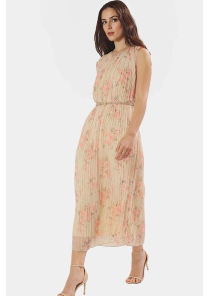 Yazlık Şifon Elbise Kemerli Piliseli Midi Boy Düz Kesim Şık Görünüm Yüksek Kalite Uzun Ömürlü modelleri