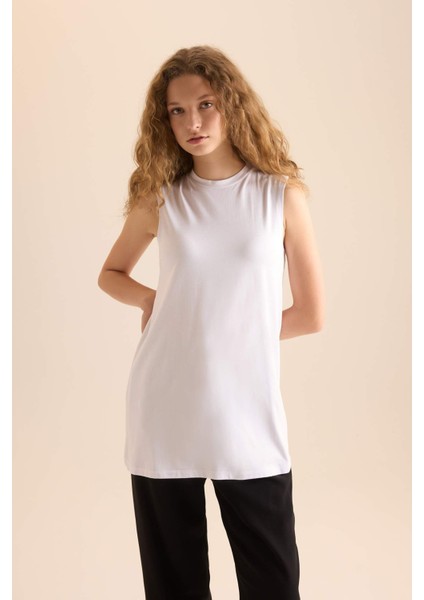 Regular Fit Kolsuz 2'li Basic Tişört Tunik D5478AXNS