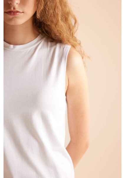 Regular Fit Kolsuz 2'li Basic Tişört Tunik D5478AXNS