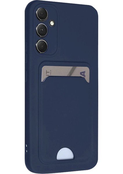 Samsung Galaxy S24 Fe Kılıf Kelvin Kartvizitli Silikon - Lacivert - TKNAL8897-1603