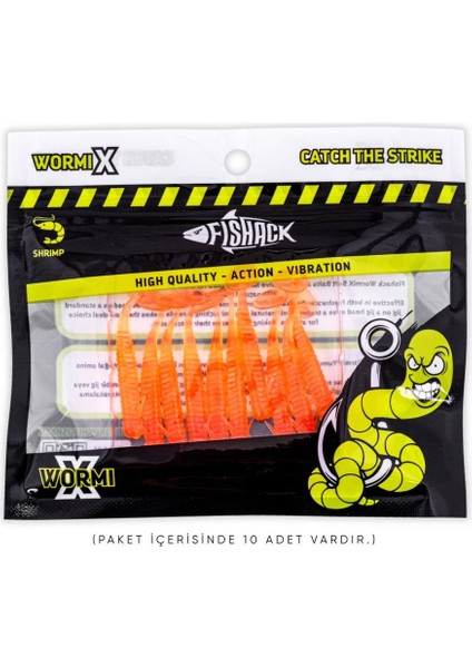 Silikon Sahte Kurt Yem - Fishack - 1g 50MM - Fishack Wormix- Orange - Uv Silikon indirimleri