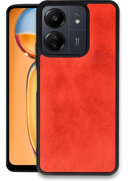 Xiaomi Redmi 13C Kılıf Aras Deri Kapak - Kırmızı - TKNAL5928-5785