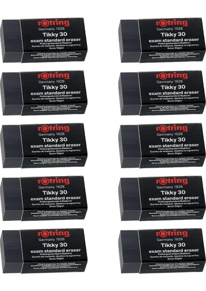 Tikky 30 Sınav Silgisi, 10 Adet, Siyah, Iz Bırakmaz ve Tozsuz fiyatları