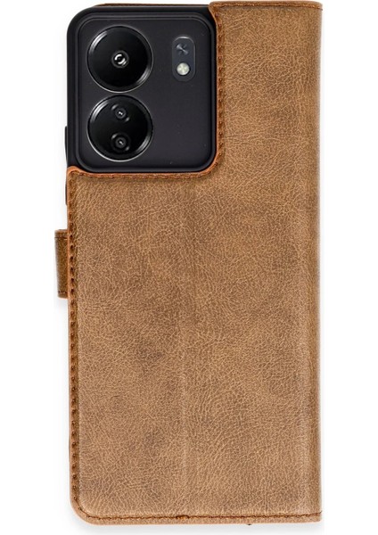 Xiaomi Redmi 13C Kılıf Trend S Plus Kapaklı Kılıf - Taba - TKNAL2015-3439