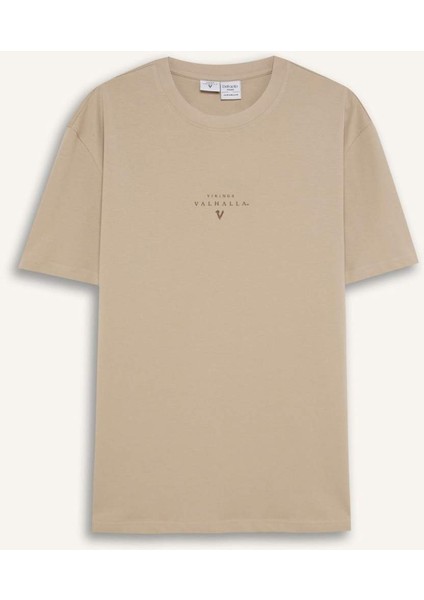 %100 Pamuk Vikings Valhalla Regular Fit Bisiklet Yaka Kısa Kollu Tişört D5462AX25SP